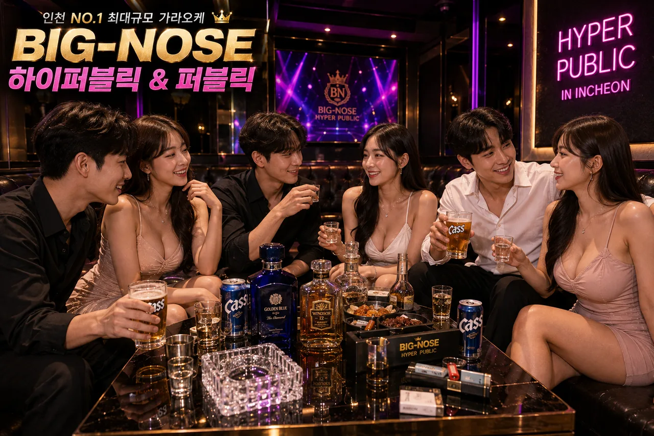 인천 BIG-NOSE 가라오케 프라이빗 룸 파티 분위기 내부
